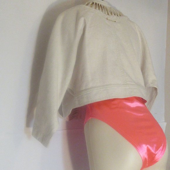 HEI HEI Anthropologie Cotton Linen Dolman Crop Ladder Jacket Top size XS/S - Picture 6 of 11